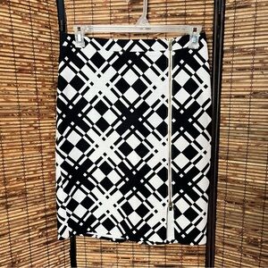 Talbots Monochrome Plaid Pencil Skirt